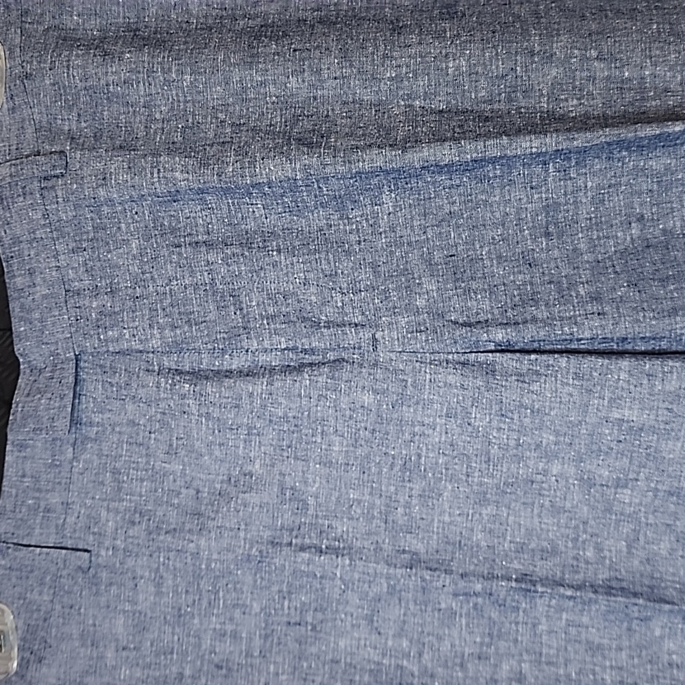 Banana Republic Mens Linen Blend Classic Fit  Blue White Trousers  Size 35 30 - Picture 2 of 11
